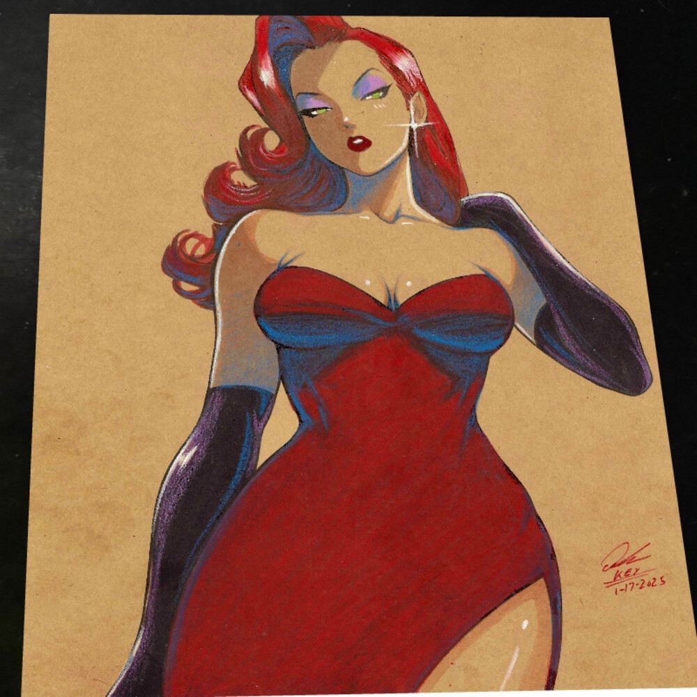 Jessica Rabbit Art Print Signed 8.5x11 | Art by Keyeske